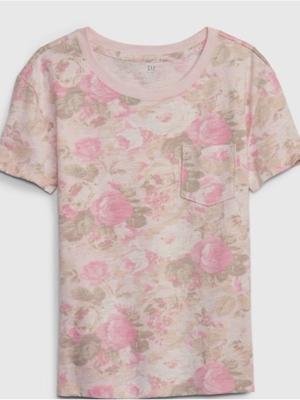 LoveShackFancy x GAP Floral Pink Pocket Tee